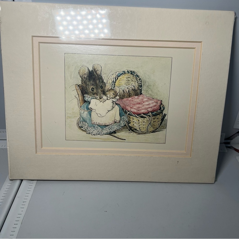 Hunca Munca And Babies Beatrix Potter Art Picture FIGI 1991 8x10 New Sealed